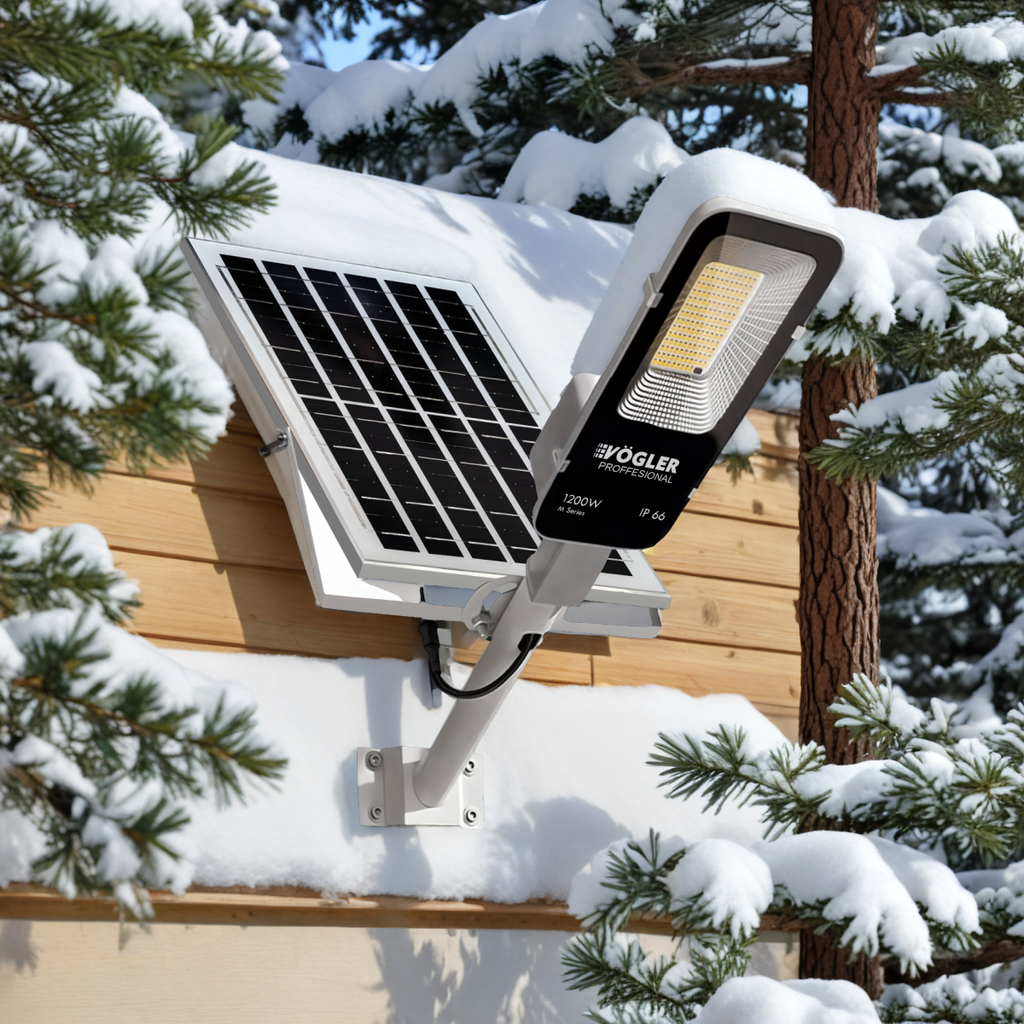 Výkonná solární lampa, soumrakový senzor, dálkové ovládání, Vögler Professional 1200W