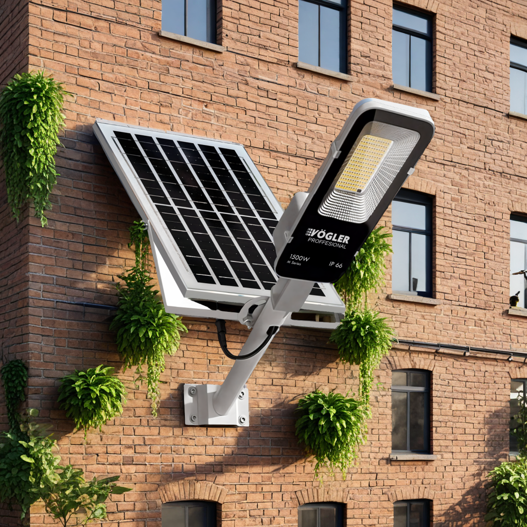 Výkonná solární lampa, soumrakový senzor, dálkové ovládání, Vögler Professional 1500W