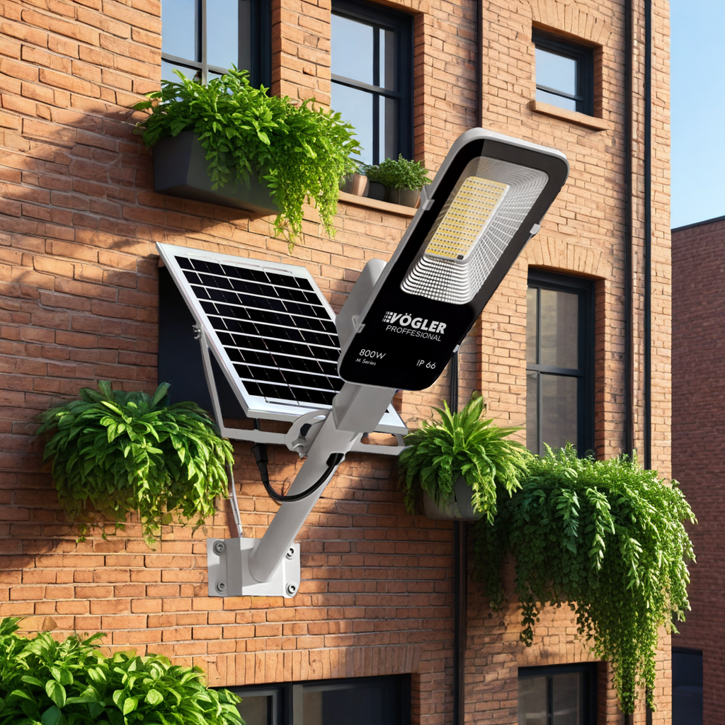 Výkonná solární lampa, soumrakový senzor, dálkové ovládání, Vögler Professional 800W