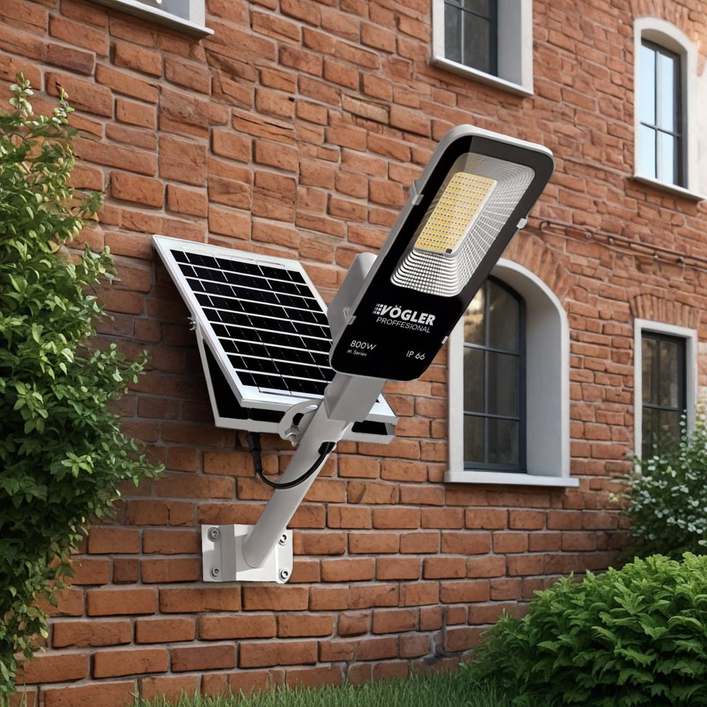 Výkonná solární lampa, soumrakový senzor, dálkové ovládání, Vögler Professional 800W