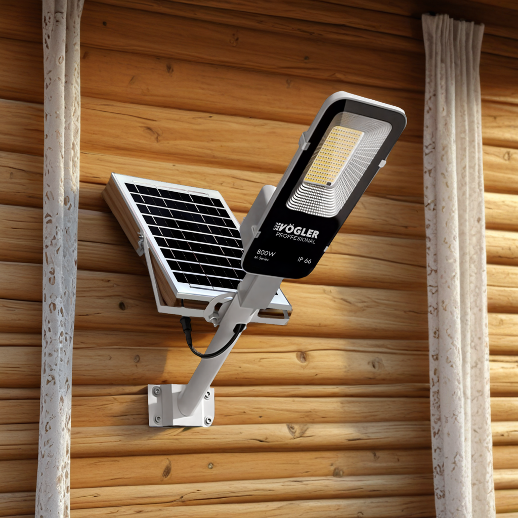 Výkonná solární lampa, soumrakový senzor, dálkové ovládání, Vögler Professional 800W